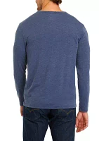 Long Sleeve Burnout Henley Shirt