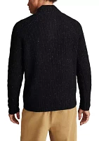 1/4 Button Mock Neck Sweater