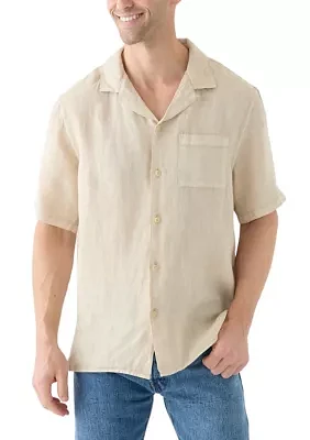 Men's Short Sleeve Linen Camp Collar Shirt