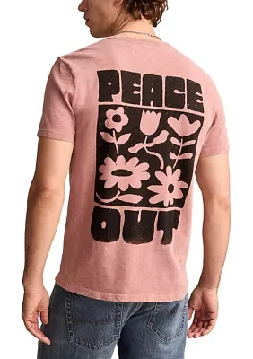 Peace Out Flowers Graphic T-Shirt