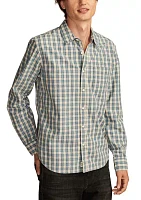 Plaid One Pocket Poplin Long Sleeve Shirt