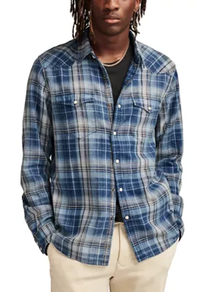 Big & Tall Long Sleeve Indigo Western Shirt