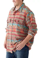 Big & Tall Printed Button Down Shirt