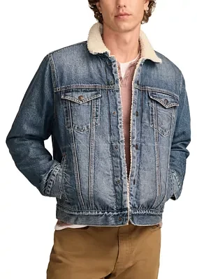 Faux Shearling Denim Jacket