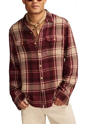 Big & Tall Textured Plaid Long Sleeve Workshirt