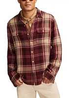 Big & Tall Textured Plaid Long Sleeve Workshirt