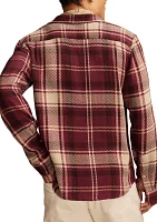 Big & Tall Textured Plaid Long Sleeve Workshirt