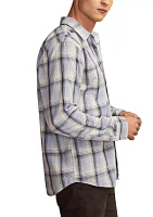 Big & Tall Long Sleeve Plaid One Pocket Poplin Shirt