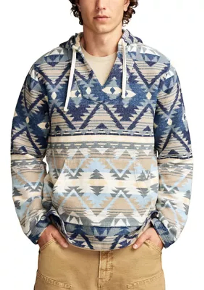 Big & Tall Woven Jacquard Baja Pullover