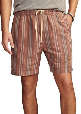 Striped Linen Pull On Shorts