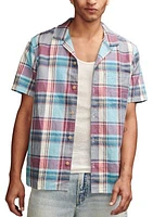 Plaid Linen Camp Shirt