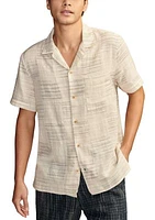 Short Sleeve Patchwork Double Weave Camp Shirt