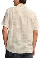 Short Sleeve Patchwork Double Weave Camp Shirt