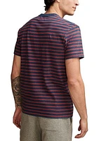 Indigo Stripe Jersey Crew Neck T-Shirt