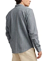 Big & Tall Long Sleeve Striped Mesa Western Shirt