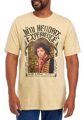 Big & Tall Short Sleeve Jimi Hendrix Photo Graphic T-Shirt