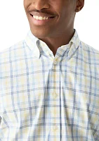 Slim Stretch Plaid Button Down Shirt