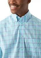 Stretch Plaid Button Down Shirt