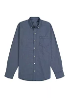 Classic Long Sleeve Woven Button Down Shirt