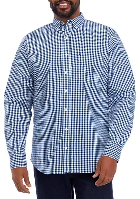 Big & Tall Long Sleeve Comfort Performance Woven Button Down Shirt