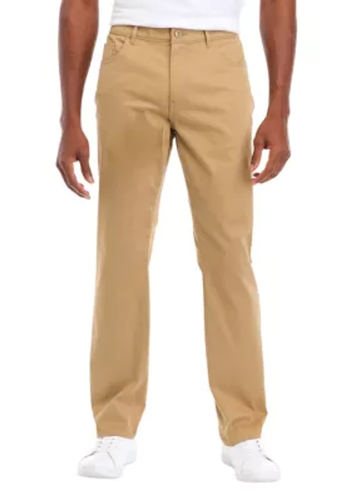 5 Pocket Sateen Pants with Stretch Waistband​