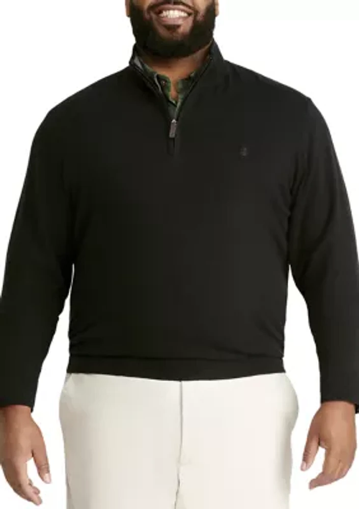 Big & Tall Jersey 1/4 Zip Sweater