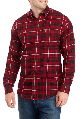 Big & Tall Plaid Stratton Flannel Button Down Shirt