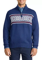 Holiday 5-GG Fair Isle 1/4 Zip Sweater