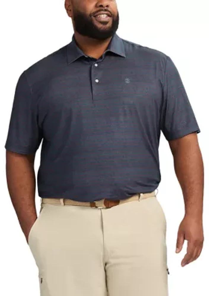 Big & Tall Short Sleeve Swingflex Titleholder Stripe Polo Shirt