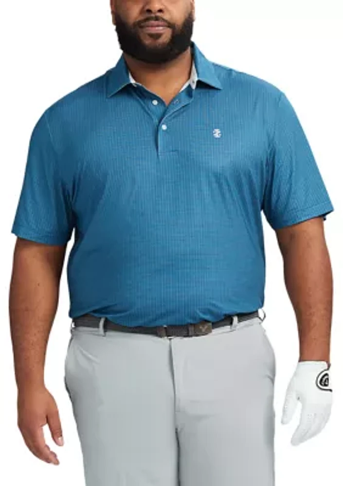 Big & Tall Short Sleeve Swingflex Micro Check Polo Shirt