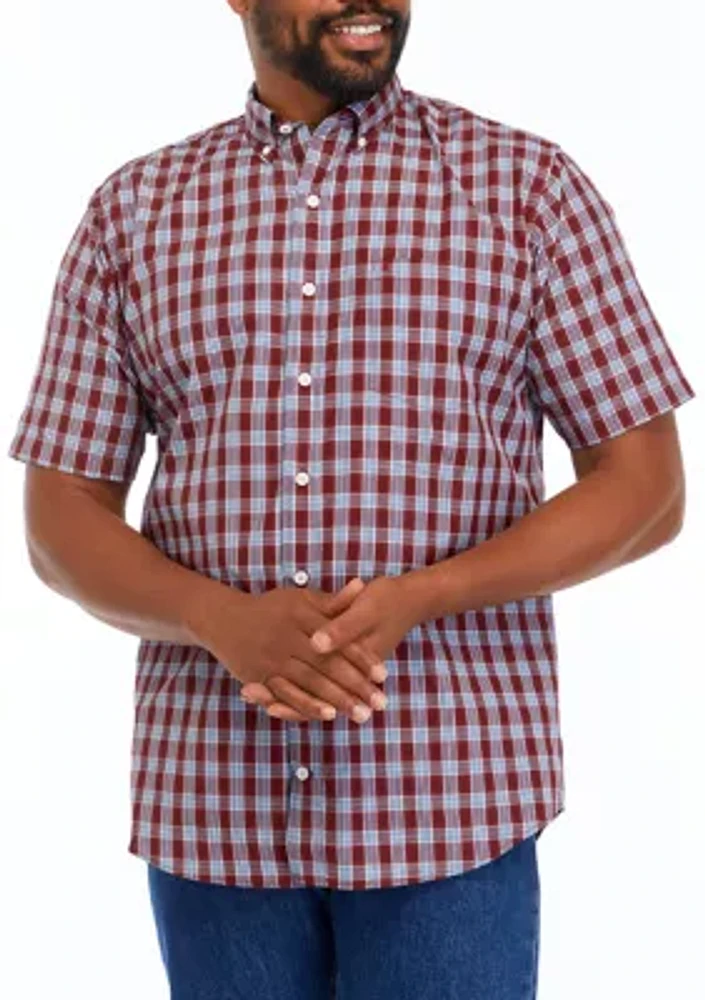 Big & Tall Short Sleeve Breeze Plaid Shirt