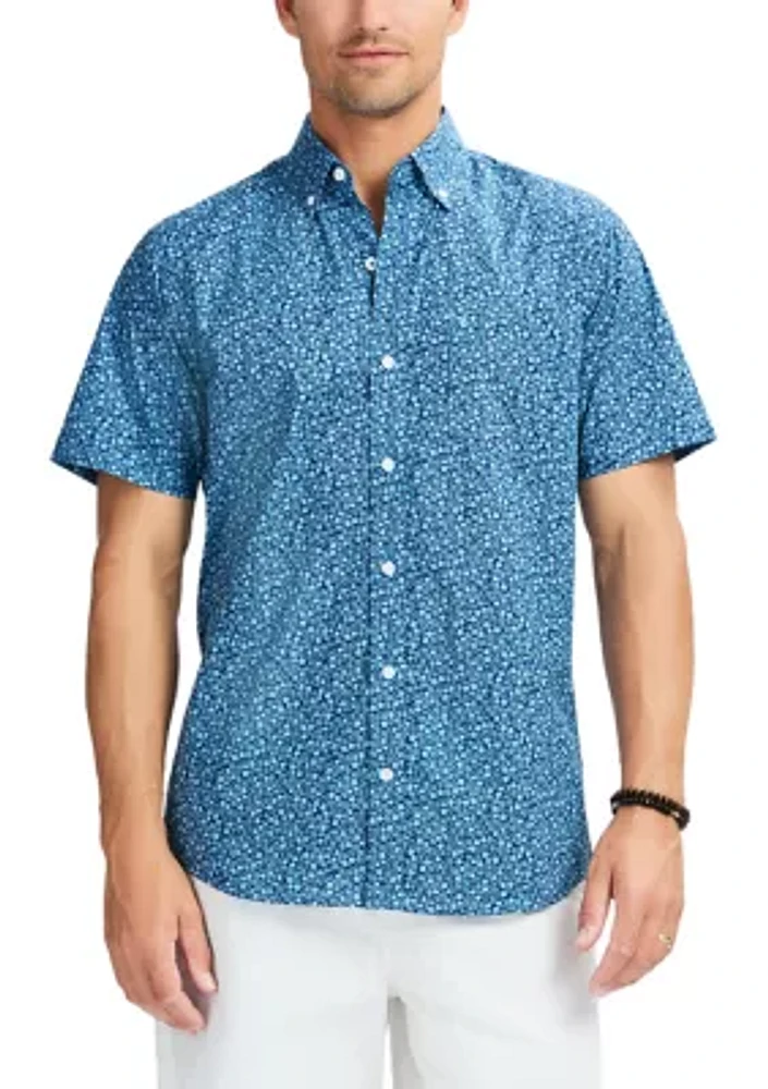 Short Sleeve Floral Printed Woven Shirt