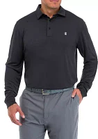 Big & Tall Long Sleeve Solid Birdseye Polo Shirt