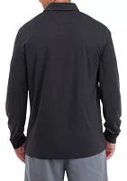 Big & Tall Long Sleeve Solid Birdseye Polo Shirt