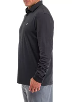 Big & Tall Long Sleeve Solid Birdseye Polo Shirt