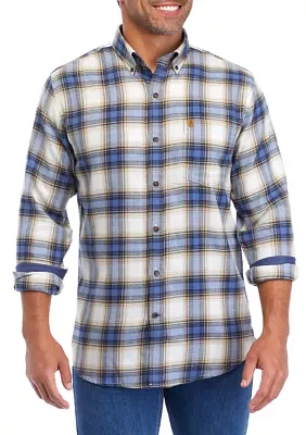 Large Plaid Flannel Button Down Shirt