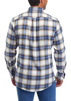 Large Plaid Flannel Button Down Shirt