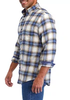 Large Plaid Flannel Button Down Shirt