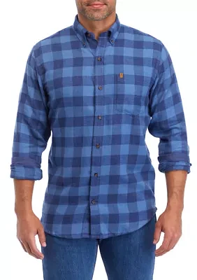 Gingham Printed Button Down Flannel Shirt