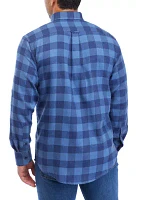 Gingham Printed Button Down Flannel Shirt