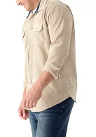 Big & Tall Long Sleeve Solid Corduroy Shirt