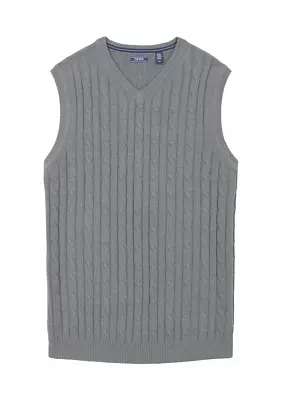 Big & Tall Premium Essentials Cable V-Neck Vest