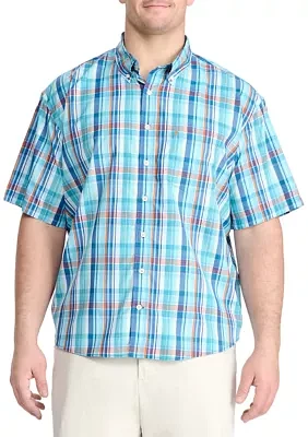 Big & Tall Madras Breeze Button Down Shirt