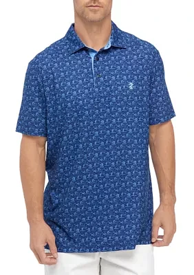 Golf Cart Print Polo Shirt