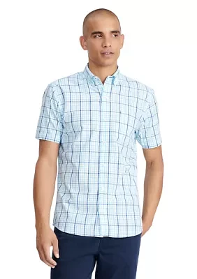 Breeze Short Sleeve Button Down Plaids Shirt