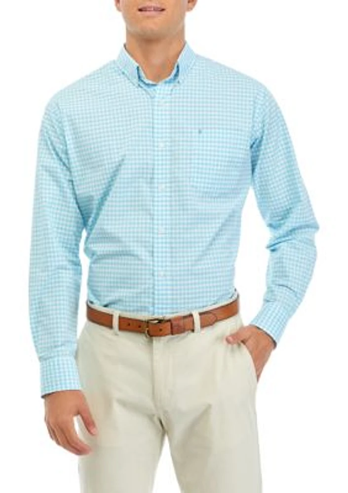 Performance Comfort Long Sleeve Gingham Button Down Shirt