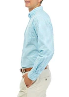 Performance Comfort Long Sleeve Gingham Button Down Shirt