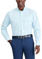 Big & Tall Performance Comfort Long Sleeve Gingham Button Down Shirt