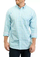 Big & Tall Performance Comfort Long Sleeve Gingham Button Down Shirt