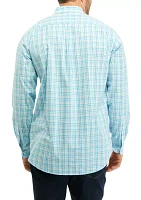 Big & Tall Performance Comfort Long Sleeve Gingham Button Down Shirt